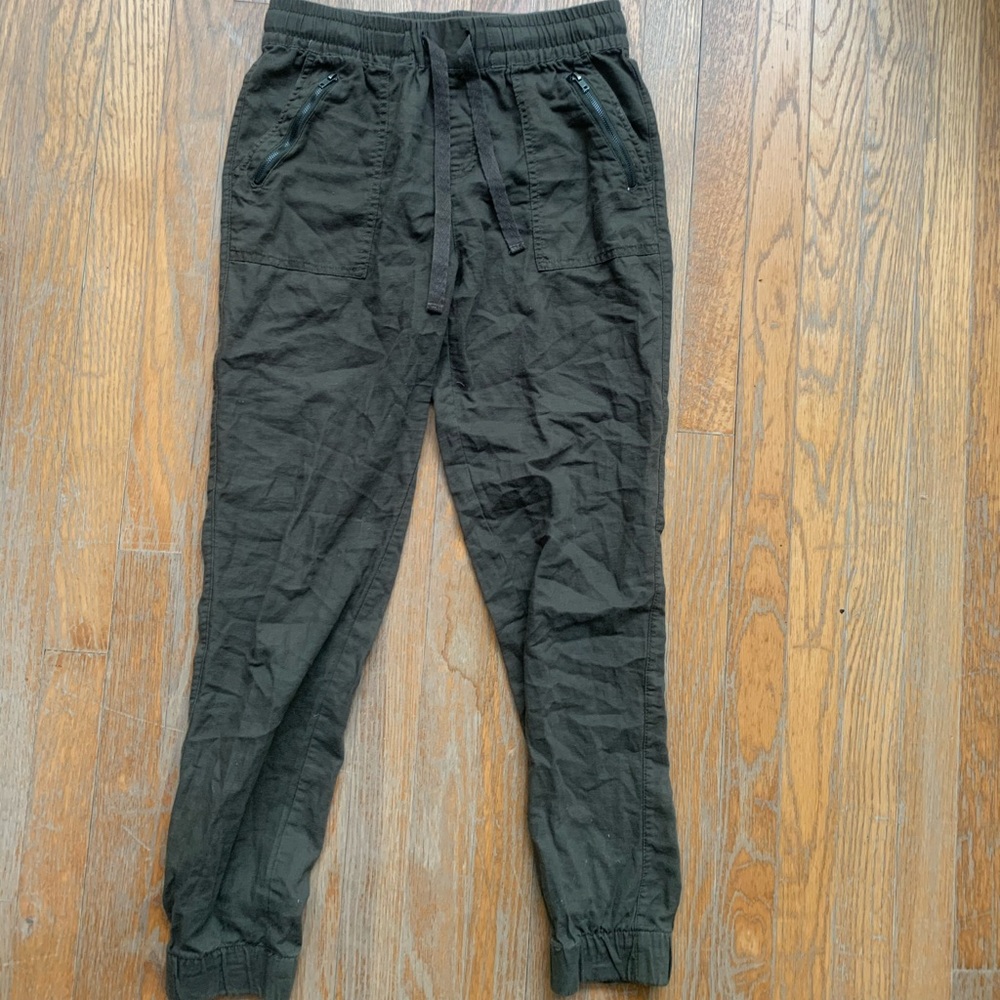 Green jogger pants from garage